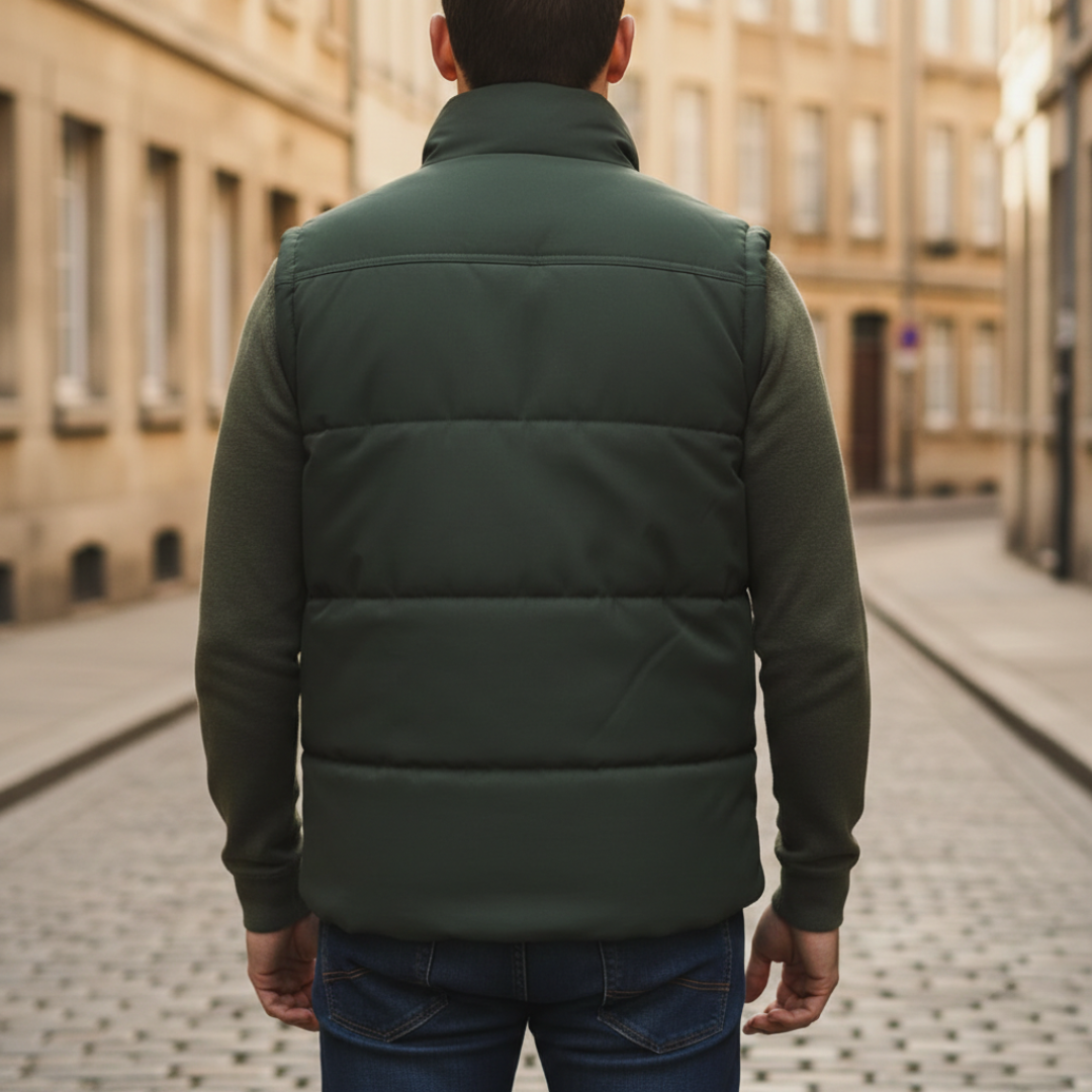 Men's Padded Sleeveless Gilet with Sherpa Lining