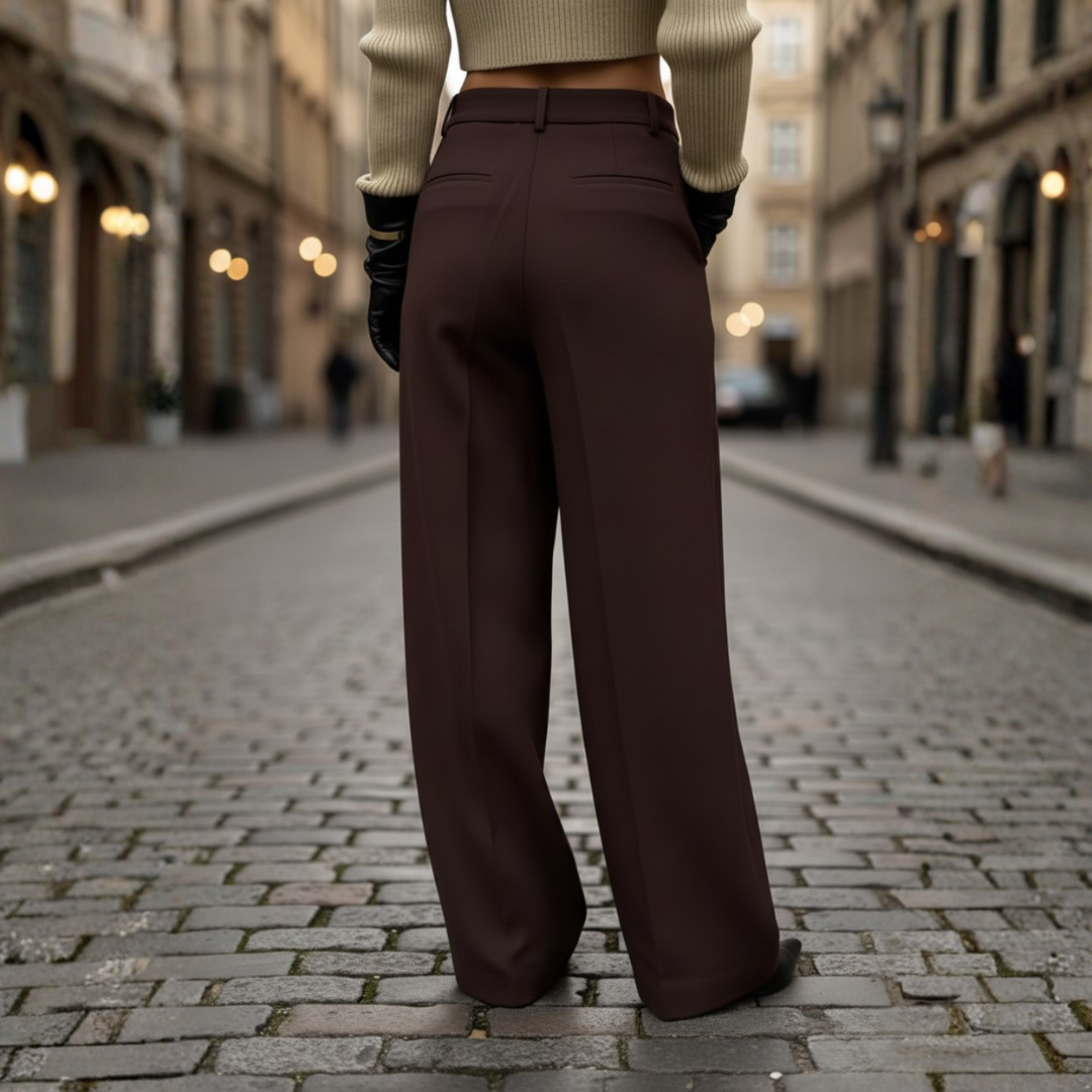 Women's High-Waisted Pleated Trousers