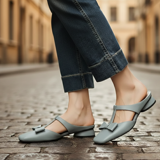 Women's Leather T-Strap Sandals