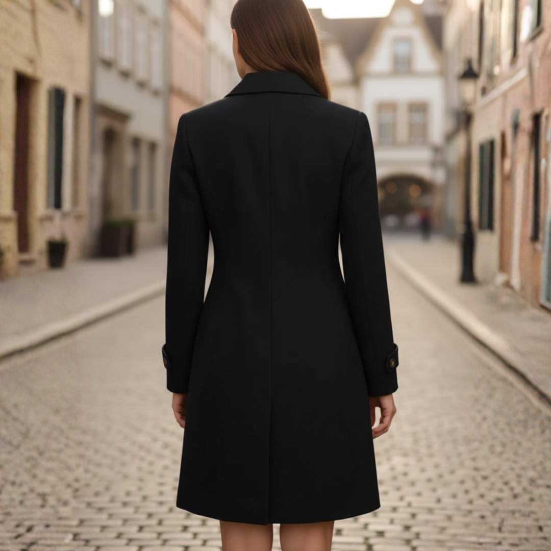 Women's Long Coat with Classic Collar