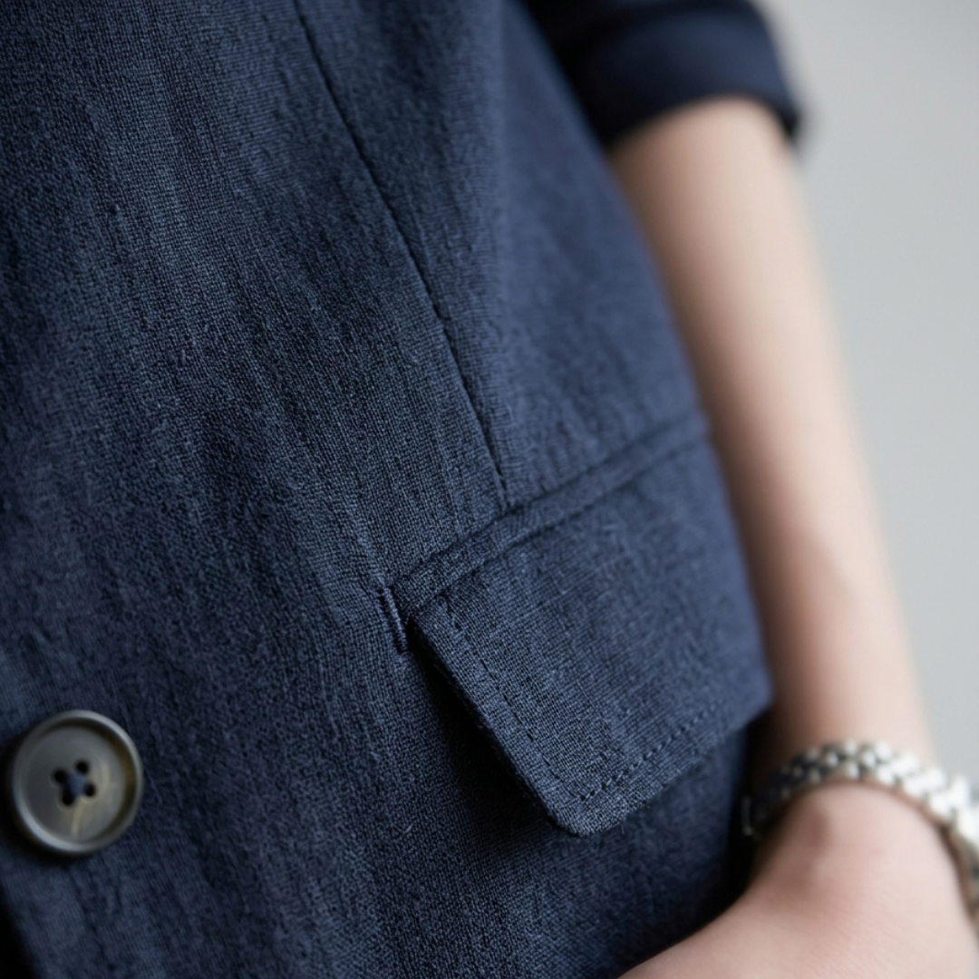 Women's Linen and Cotton Blazer and Pants Set for Spring