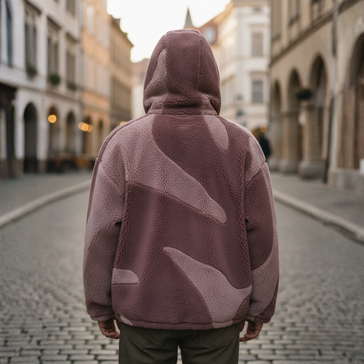 Men's Hooded Jacket with Camo Design