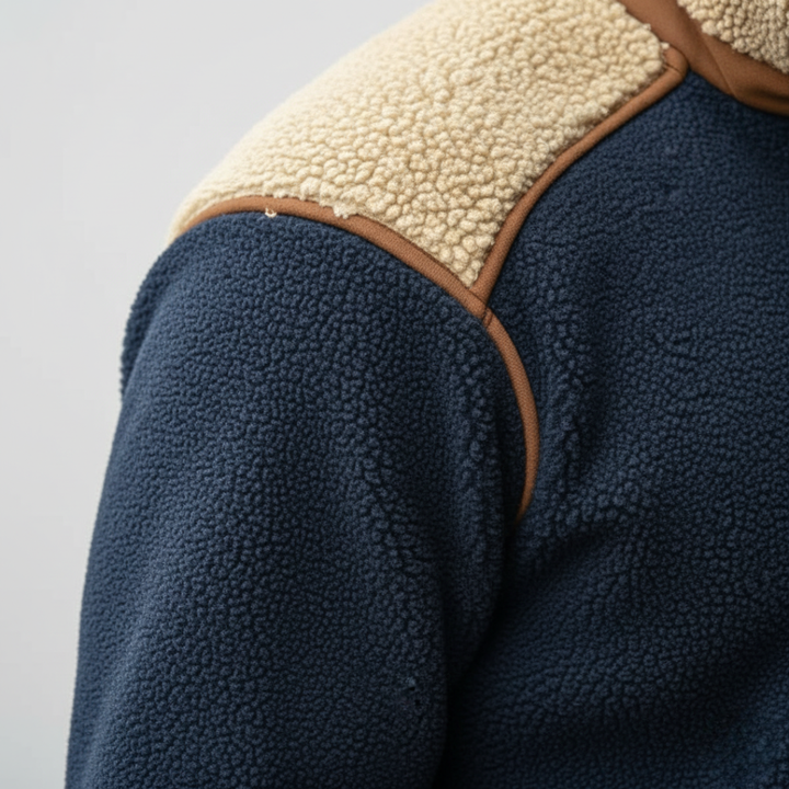 Men's Half Zip Fleece in Mixed Fabric
