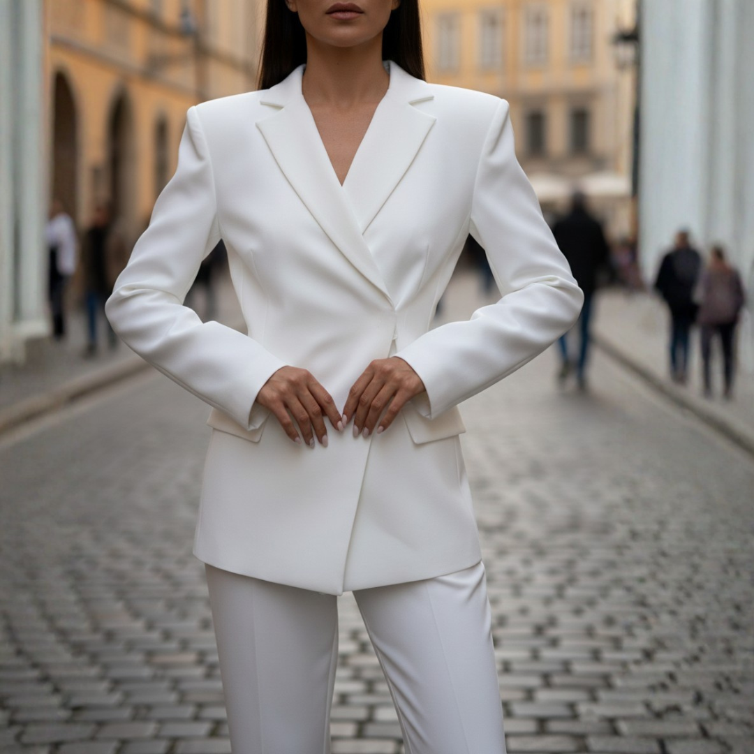 Women's Blazer with Open Back and Long Sleeves
