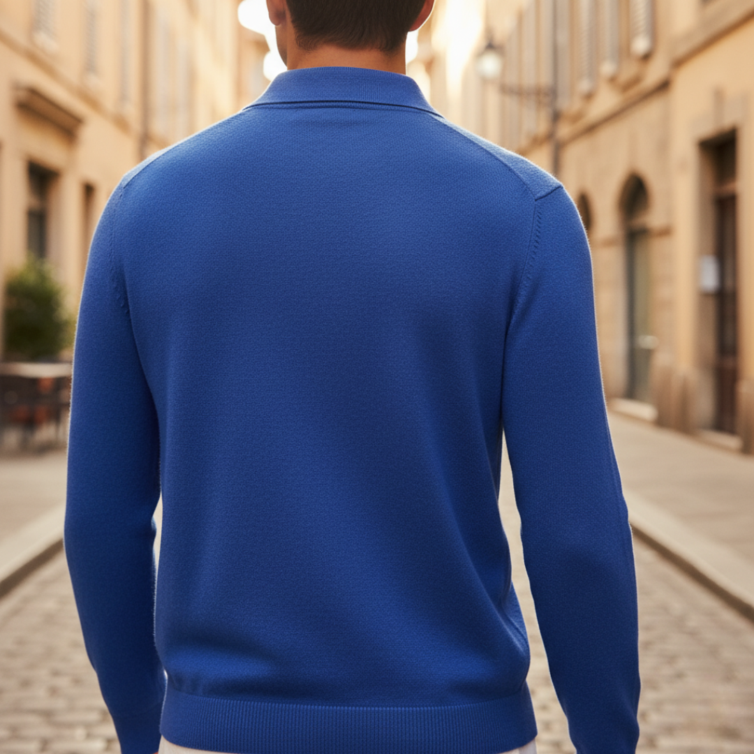 Men's Long Sleeve Knit Polo