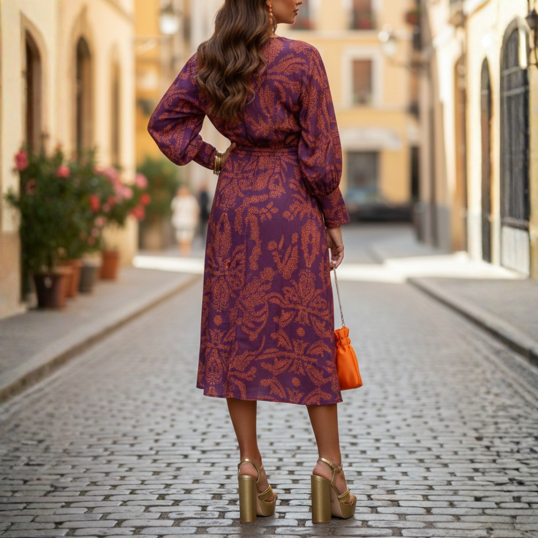 Long Ceremony Dress for Women with V-Neck