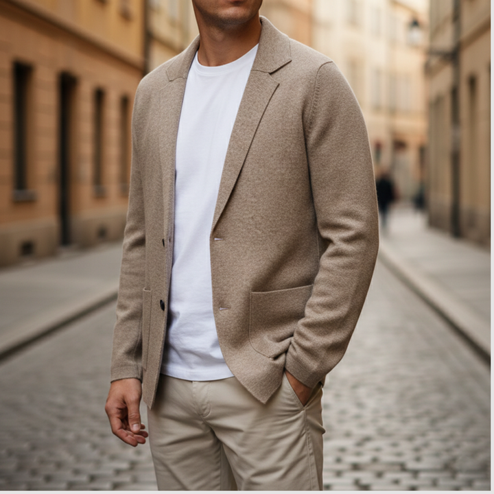 Men's Cardigan Jacket with Lapels