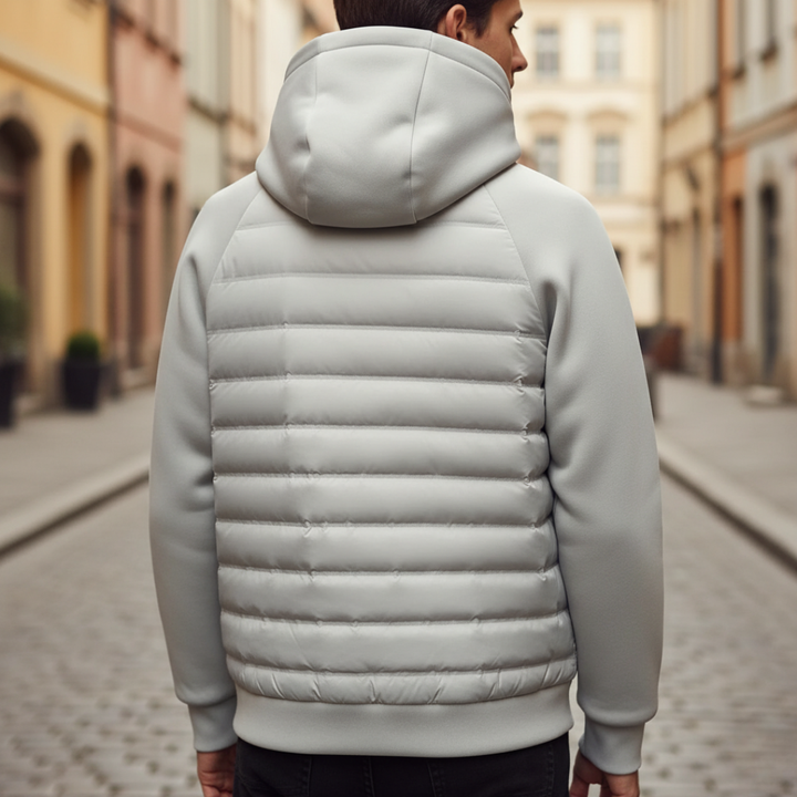 Hybrid Men's Padded Jacket in Technical Fabric