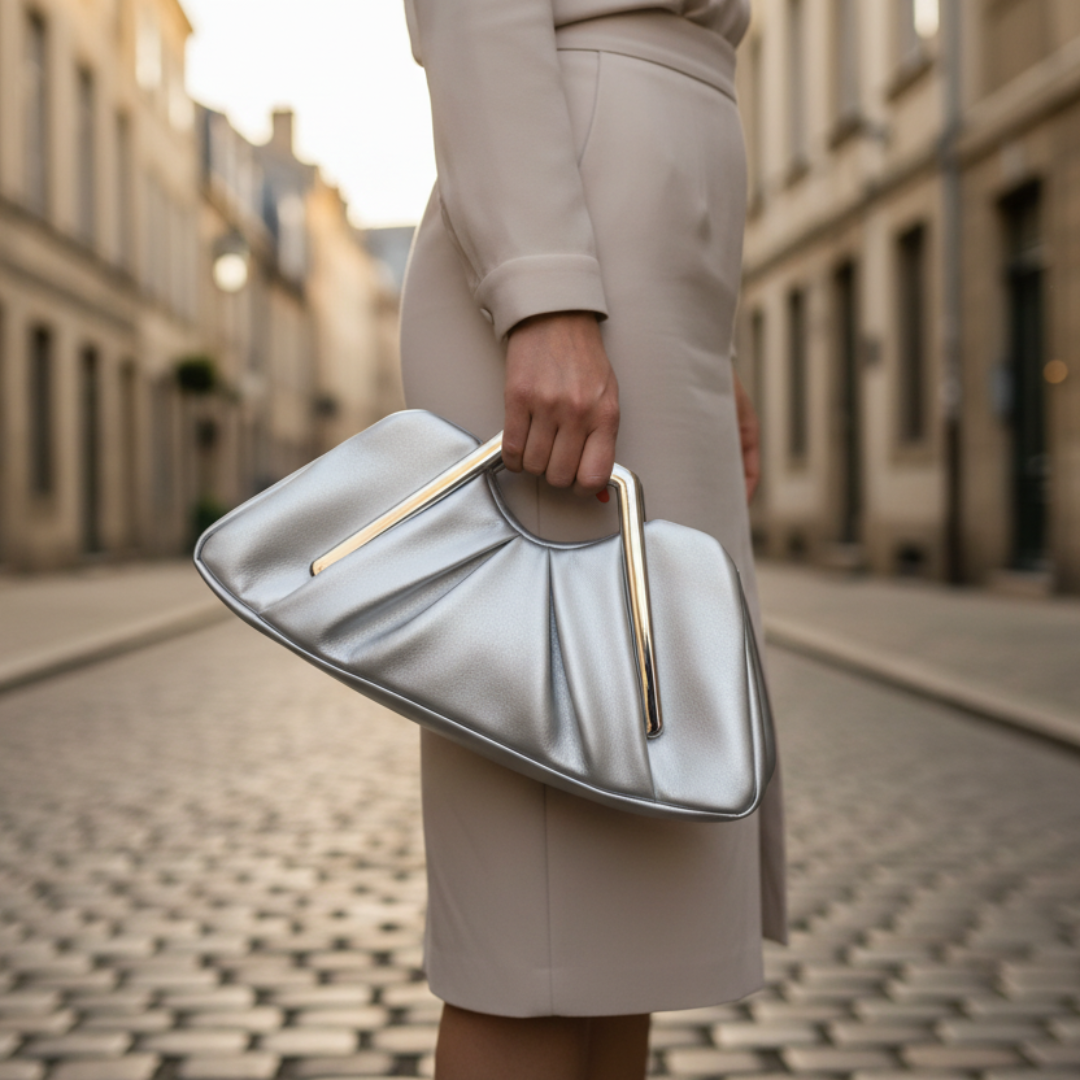 Women's Bag with Gold Handle in Eco-leather