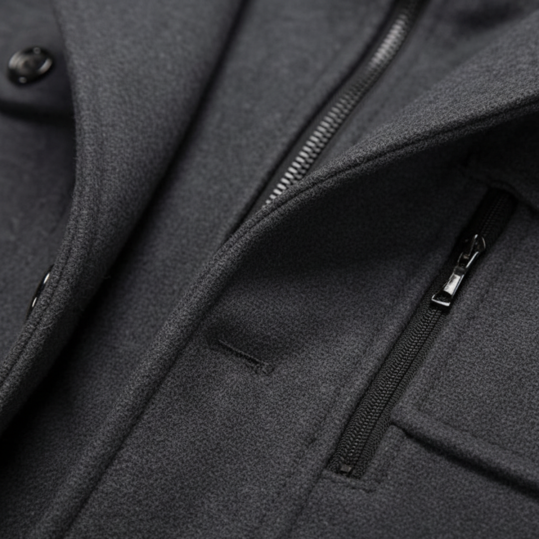 Men's Coat with Pockets and Zipper