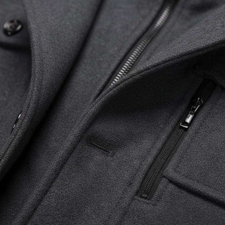 Cappotto da uomo con tasche e cerniera