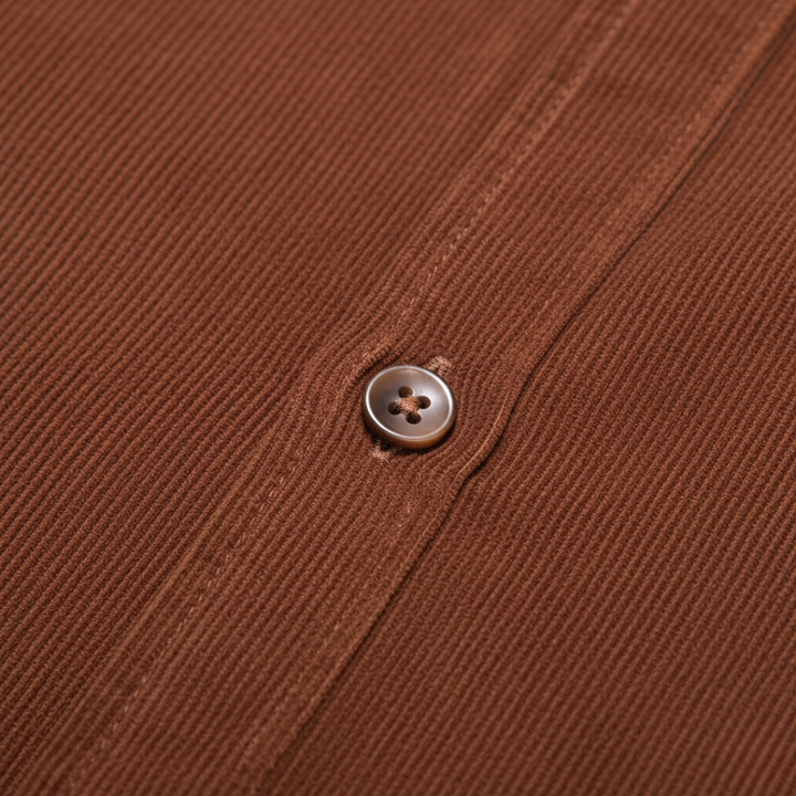 Camicia aderente da uomo in velluto a coste