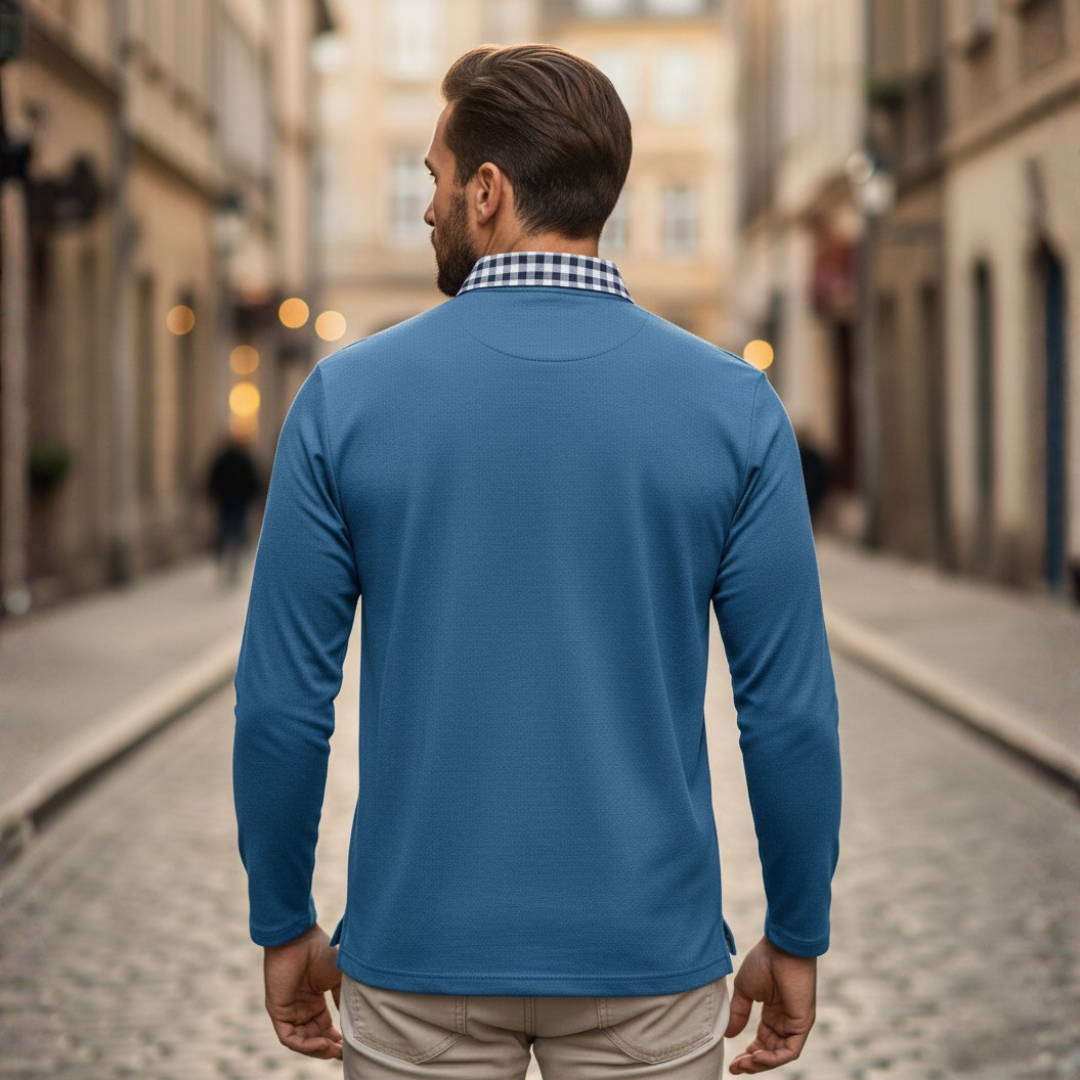 Men's Long Sleeve Polo Neck Sweater Made of Soft Fabric