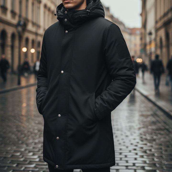 Men's Double-Breasted Winter Coat Made of High-Quality Material