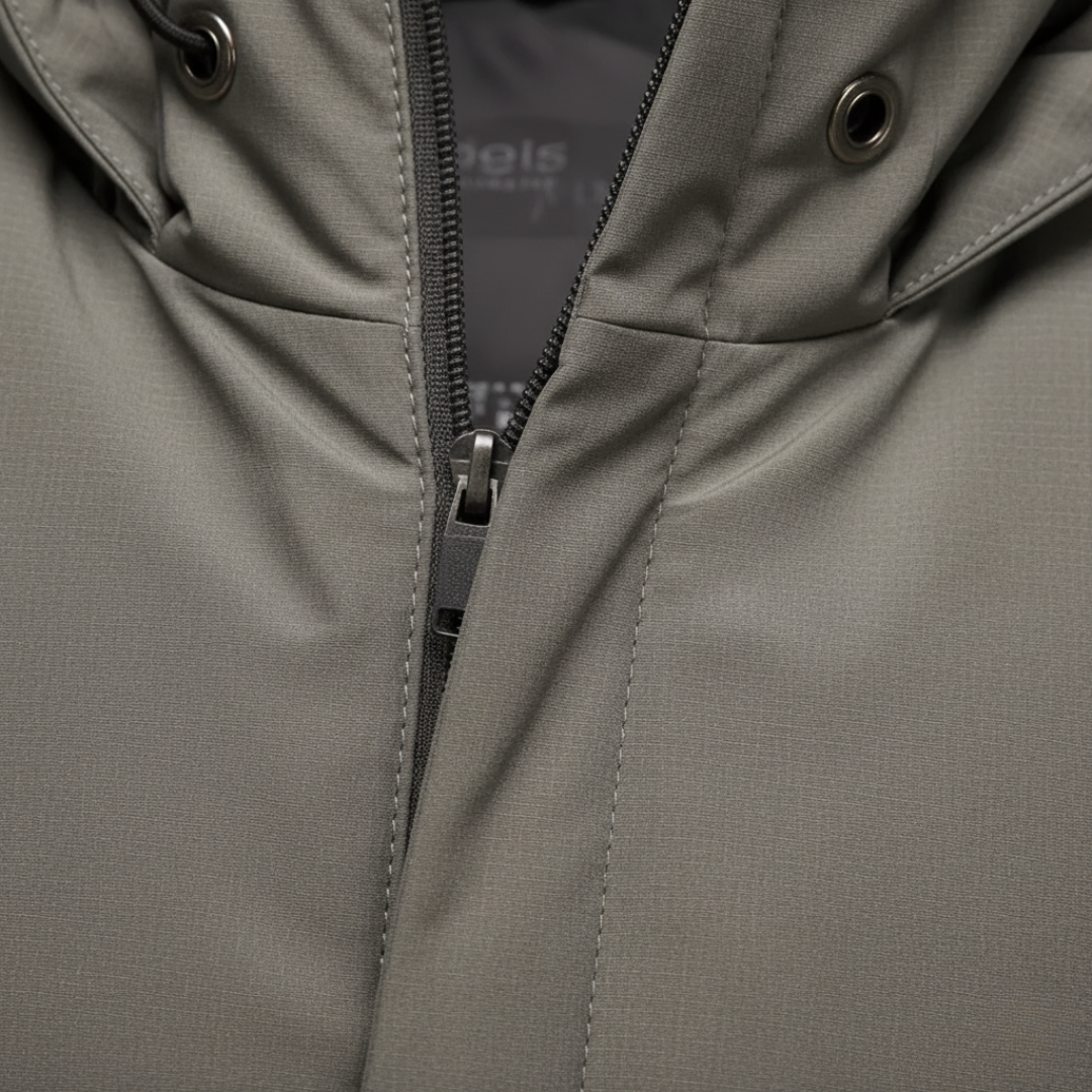 Men's Winter Parka Jacket Mixed Fabric with Hood