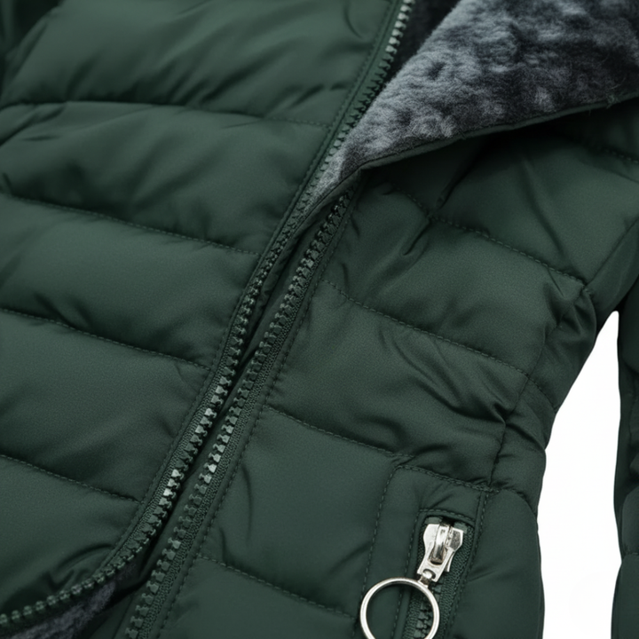 Women's Winter Down Jacket Waterproof Hooded Fur Material