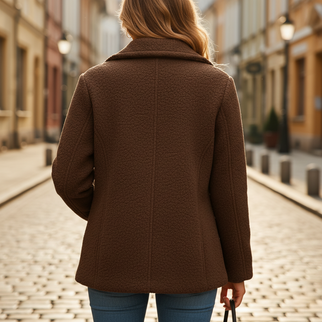Women's Winter Teddy Jacket in Mixed Wool Fabric