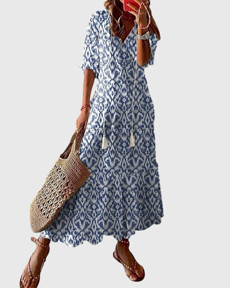 Women's Floral Viscose Sleeveless Dress