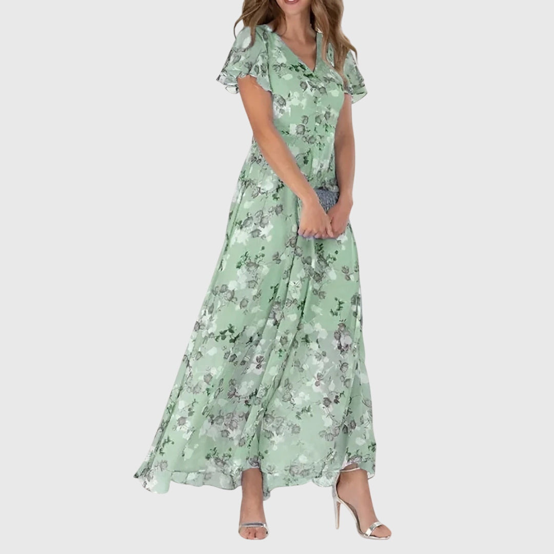 Women's Velvet Sleeveless Slim Fit Floral Dress