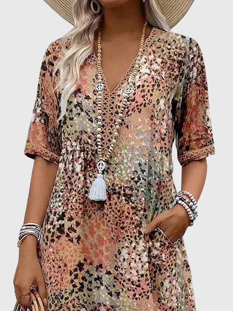 Elegant Floral Midi Dress for Women