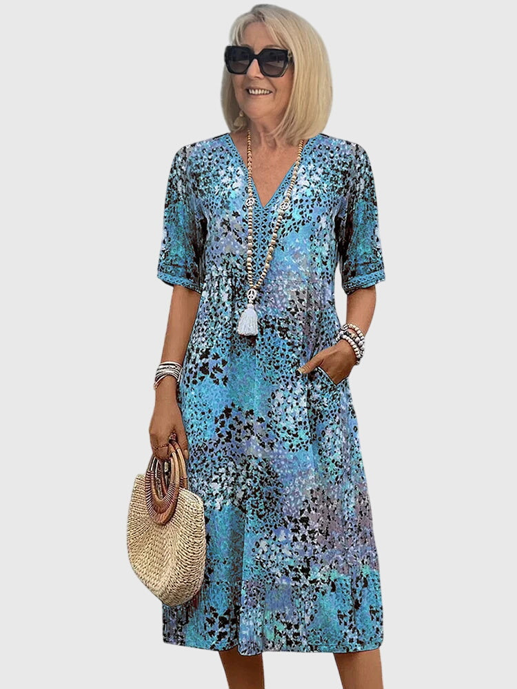 Elegant Floral Midi Dress for Women
