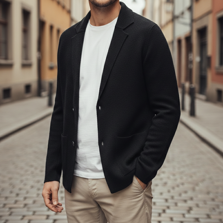 Men's Cardigan Jacket with Lapels