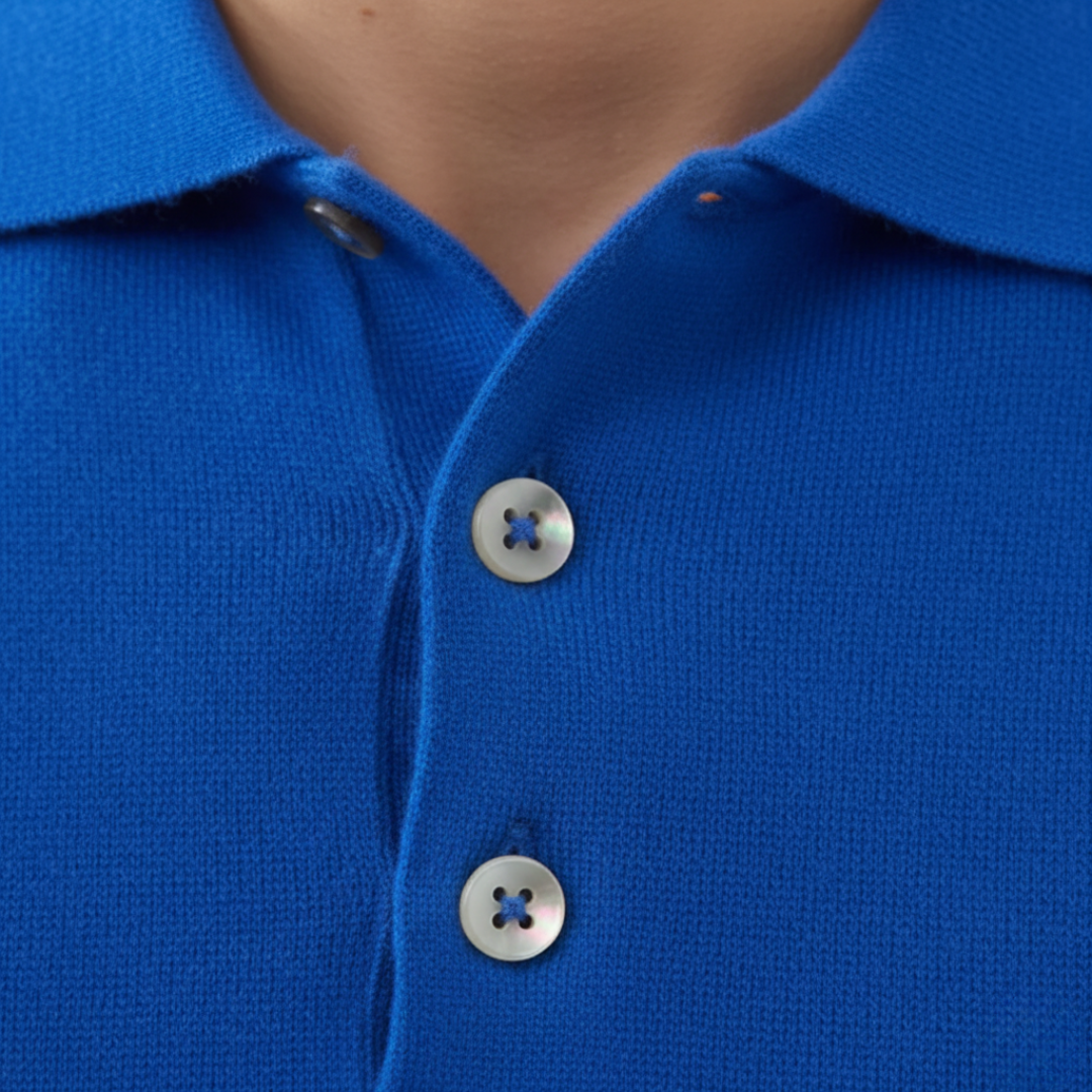 Men's Long Sleeve Knit Polo