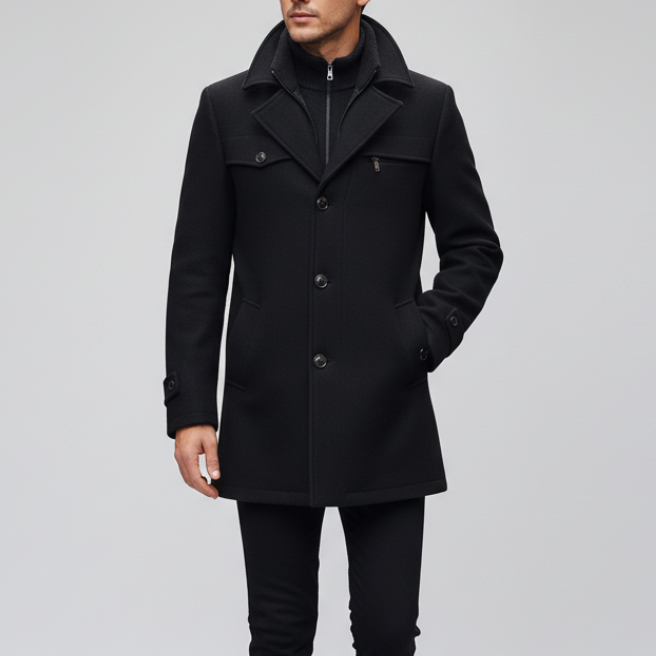 Men's Coat with High Collar