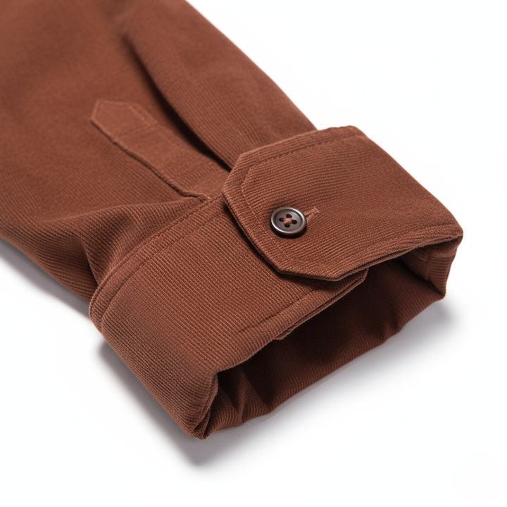 Camicia aderente da uomo in velluto a coste