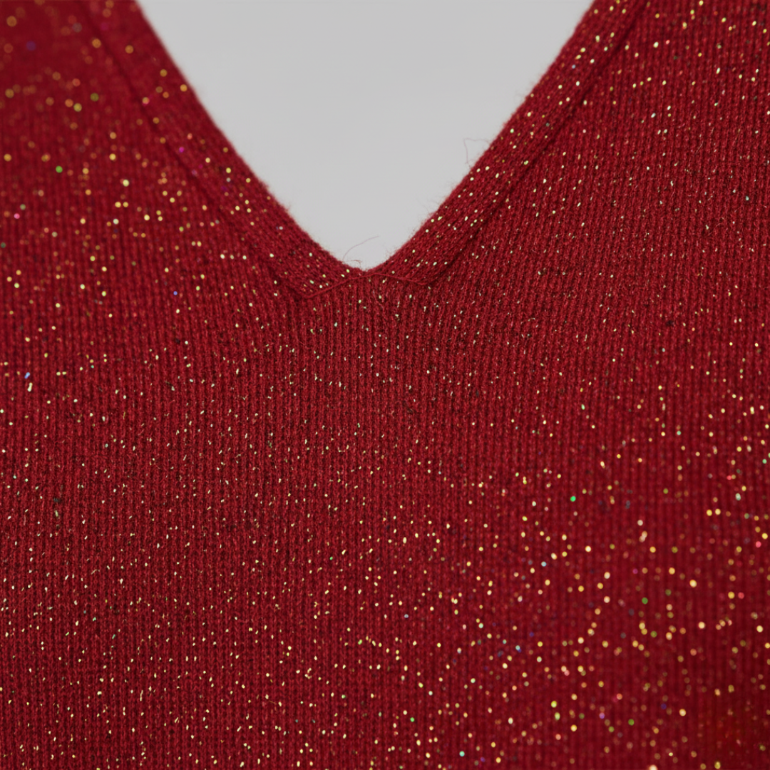 Women's Glitter V-Neck Sweater