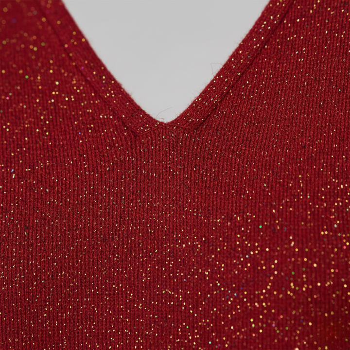 Women's Glitter V-Neck Sweater