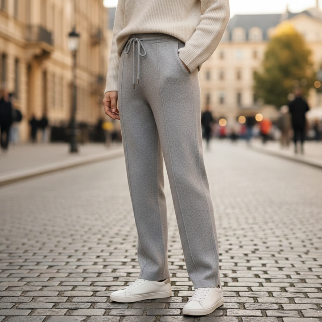 Women's Pants with Elastic Waist and Drawstring