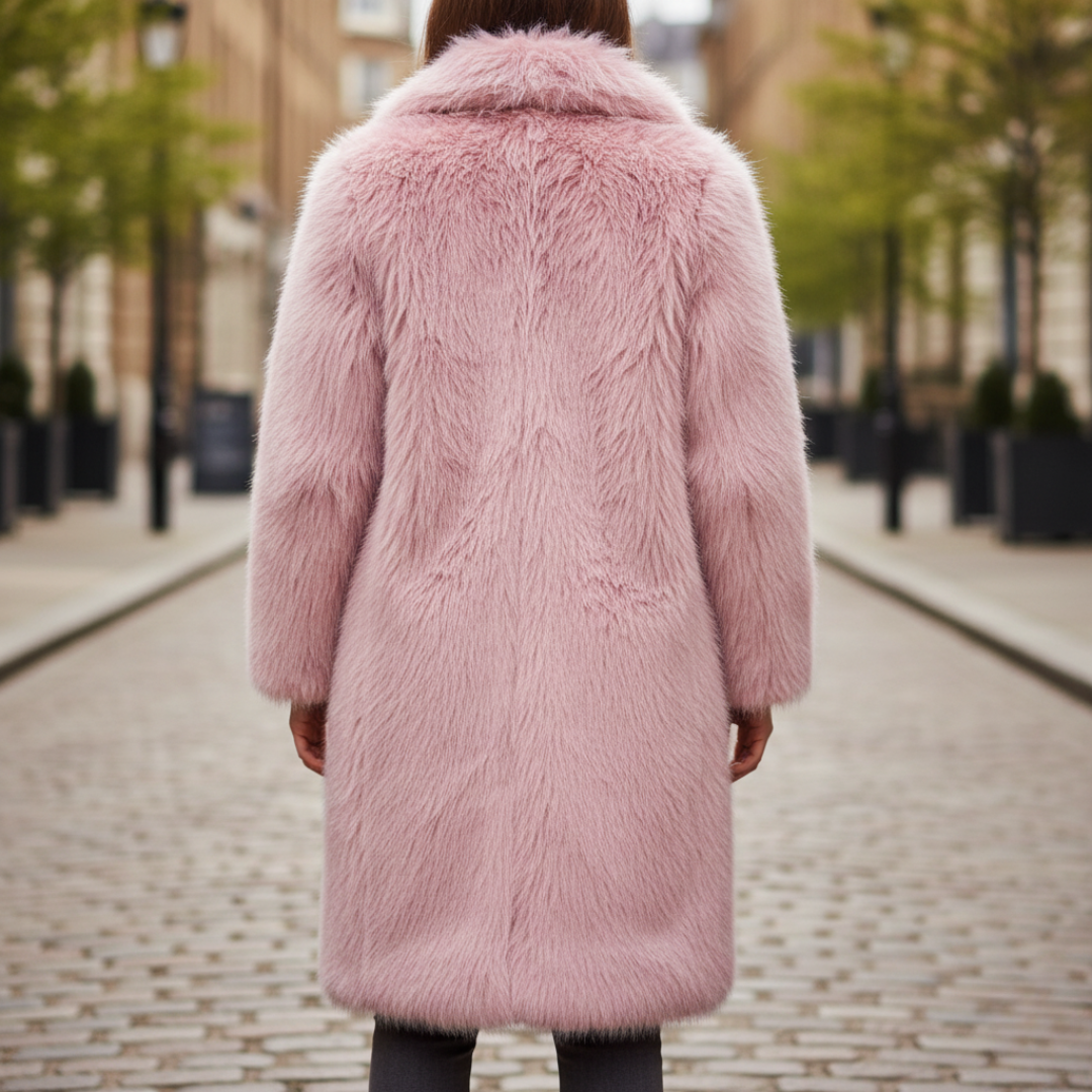 Long Synthetic Fur Coat for Women