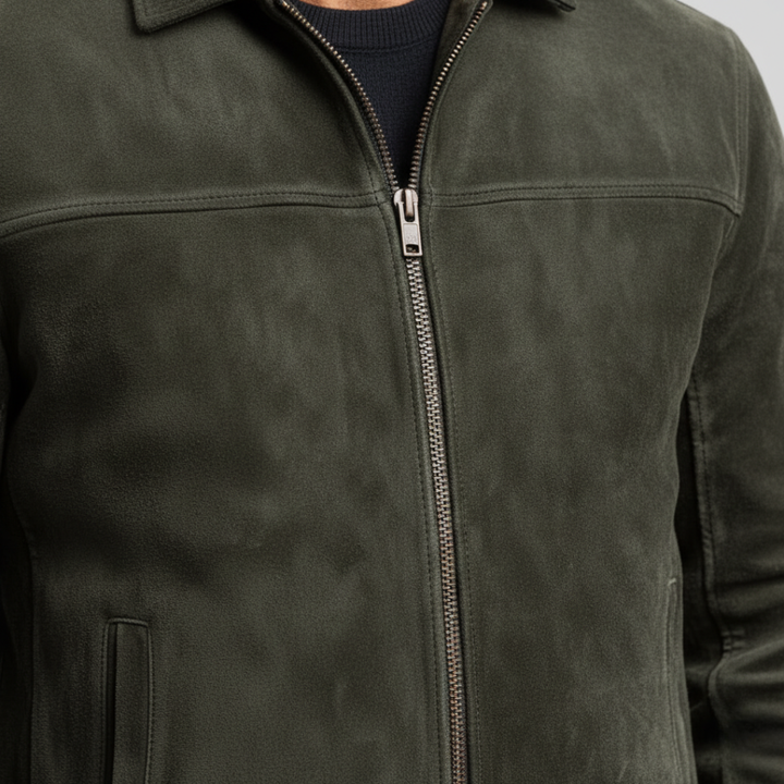 Men's Synthetic Leather Jacket with Zipper