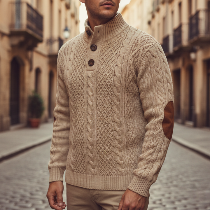 Casual Men's Knit Blazer, Single-Breasted