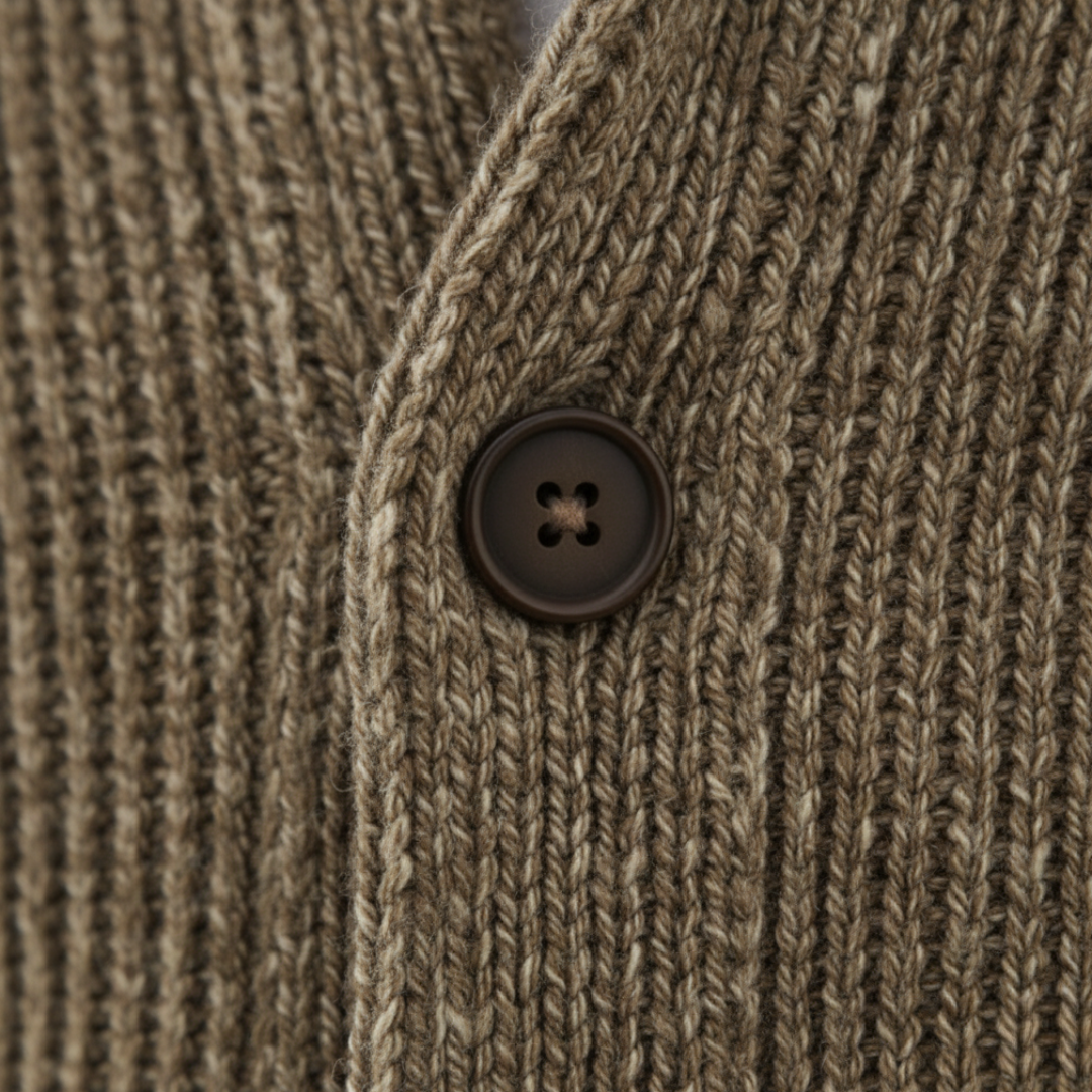 Men's Thick Knit Cardigan with Shawl Collar for Winter