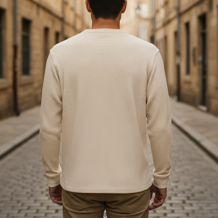 Men's Long Sleeve Henley Knit Shirt