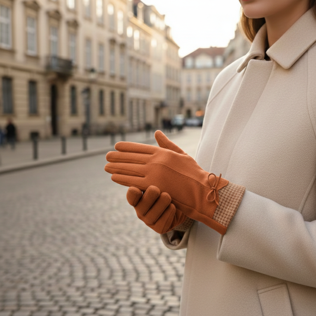 Women's Gloves with Bow Detail