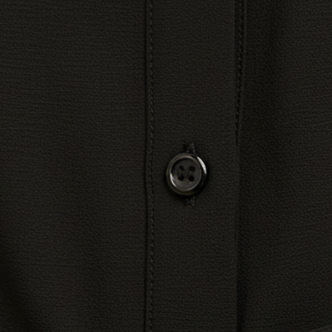 Women's Chemisier Dress Made of High-Quality Material with Three-Quarter Sleeves