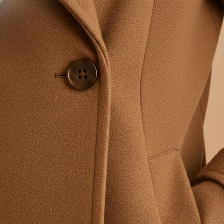 Cappotto doppiopetto da donna in tessuto strutturato
