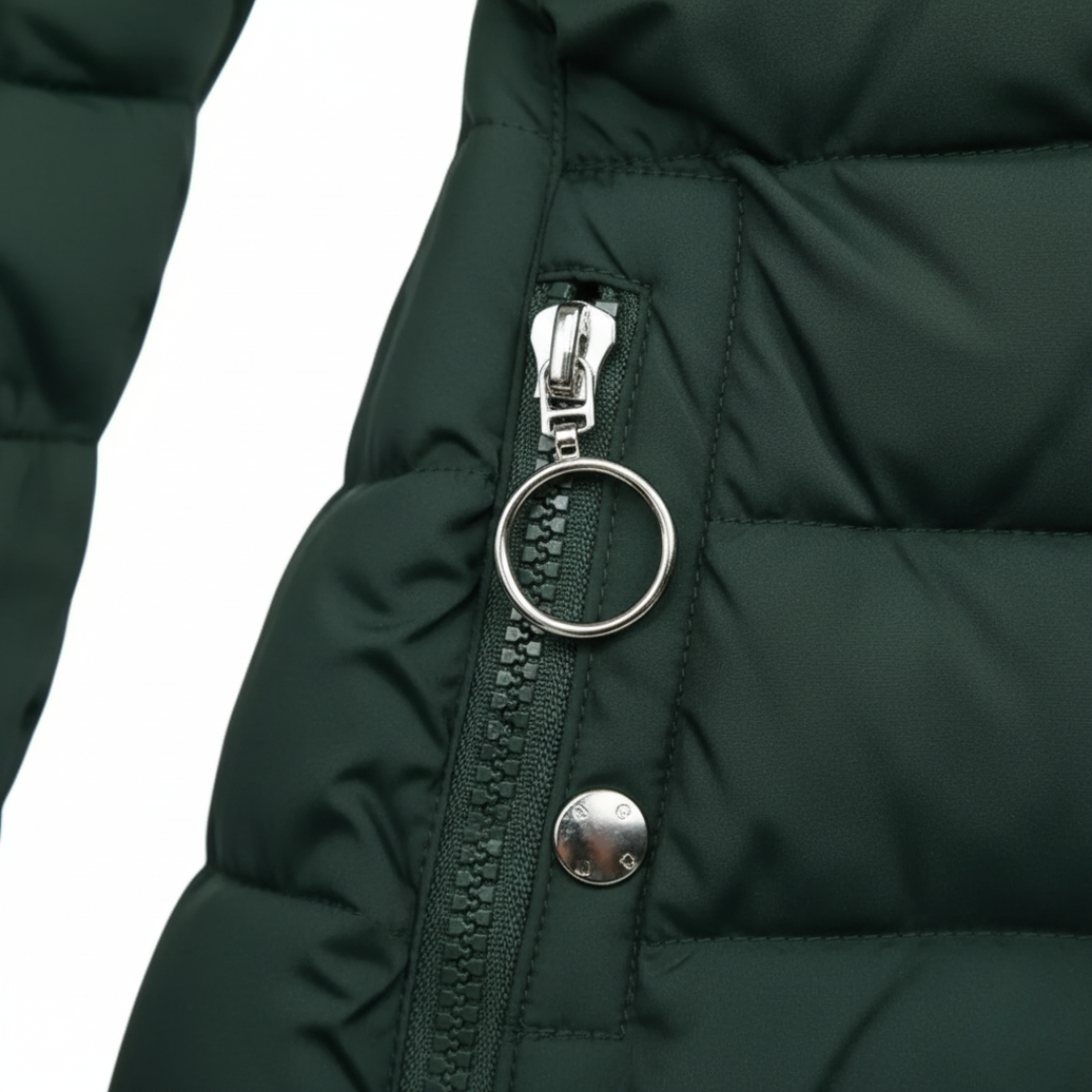 Women's Winter Down Jacket Waterproof Hooded Fur Material