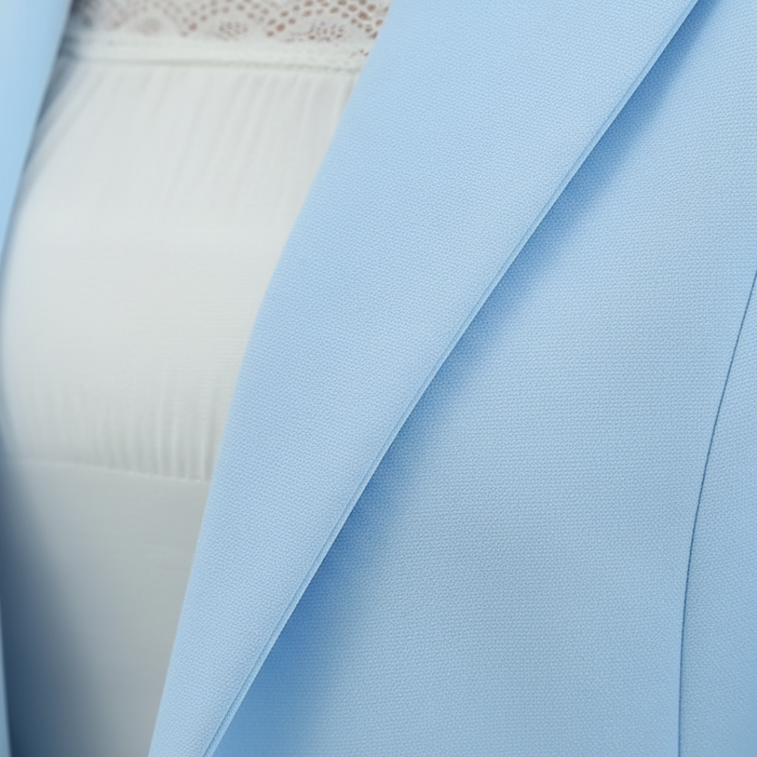 Women's Slim Fit Blazer Jacket with Single Button