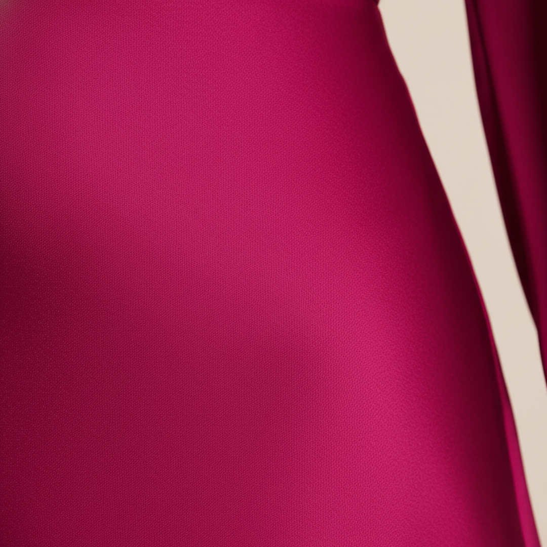 Women's Satin Midi Dress with High Collar