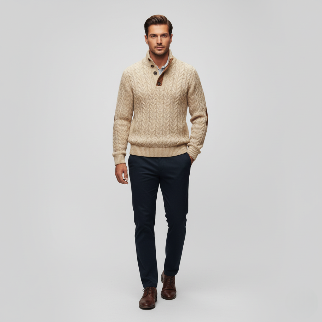 Casual Men's Knit Blazer, Single-Breasted