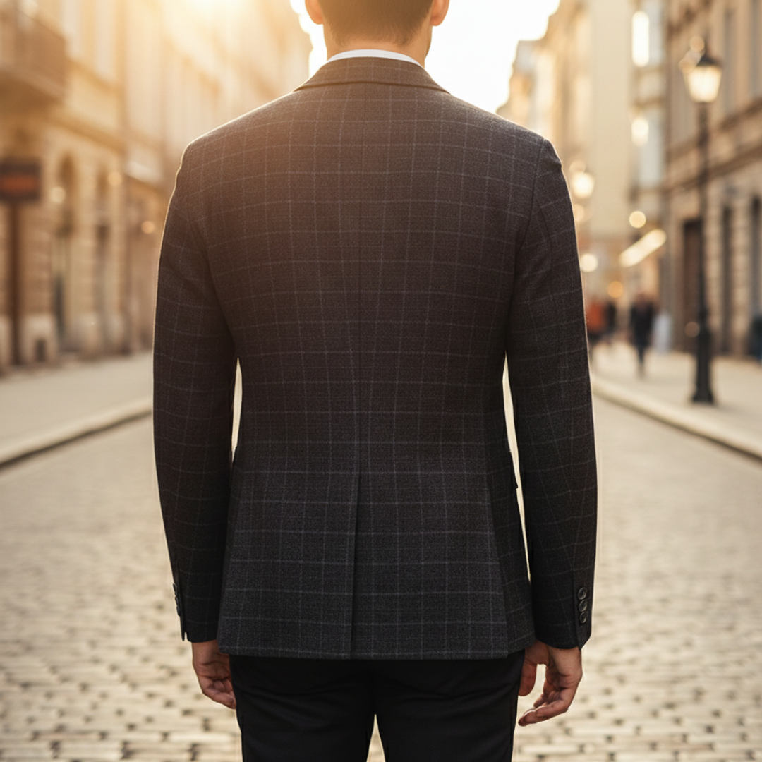 Slim Fit Men's Checkered Blazer
