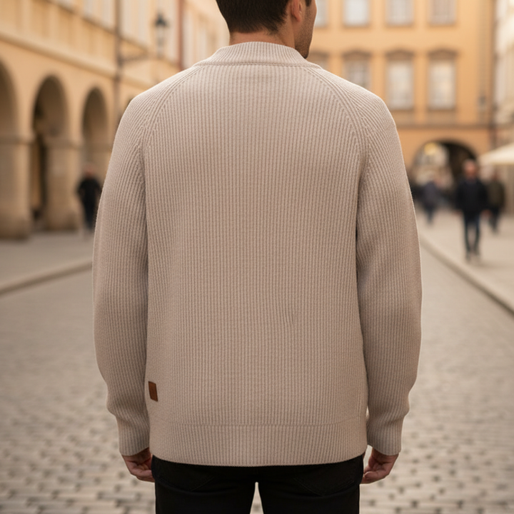 Men's High Neck Cardigan