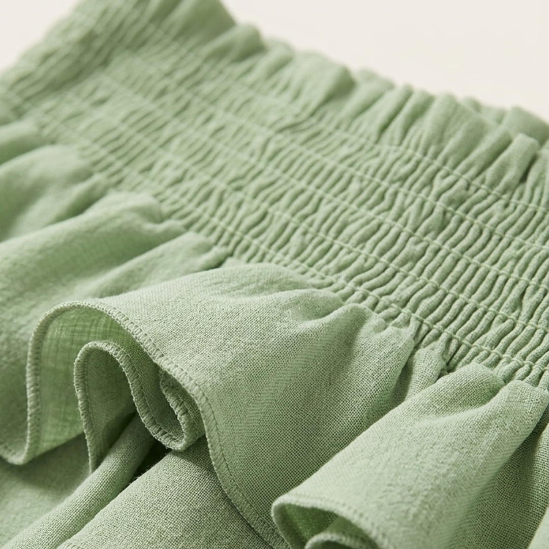 Ruffled Mini Skirt with High Elastic Waist