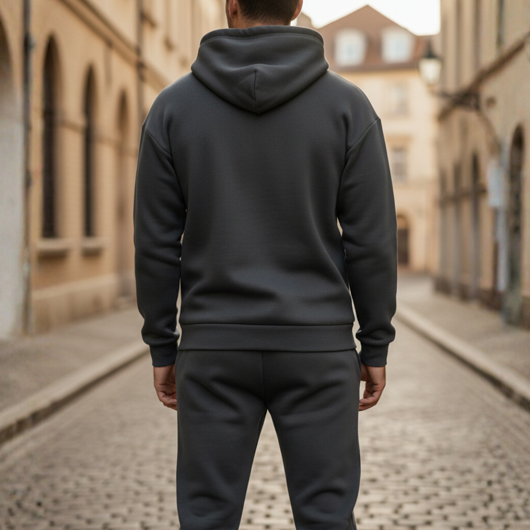 Men's Casual Fleece Tracksuit with Hood
