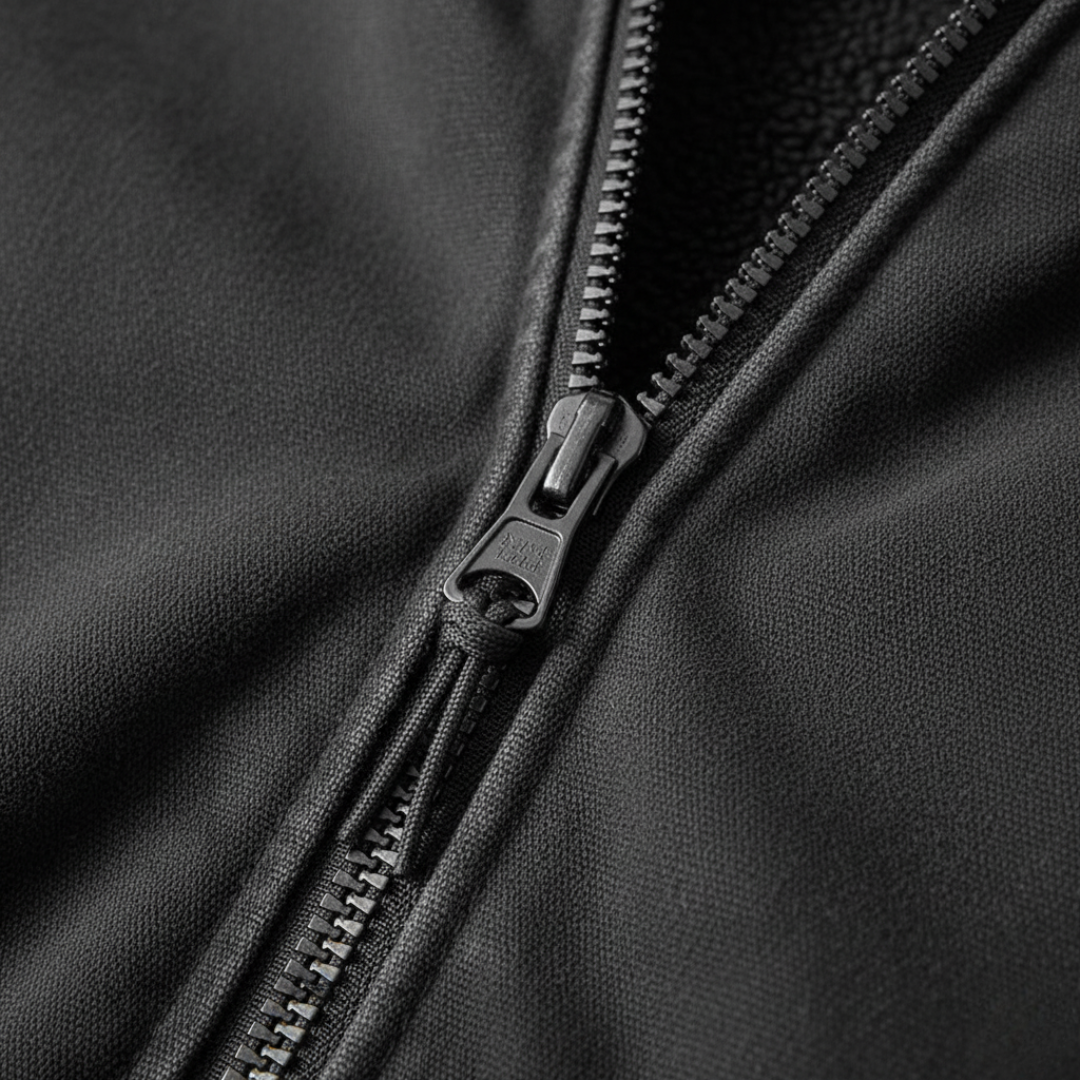 Men's Lined Bomber Jacket in Mixed Fabric with Full Zip