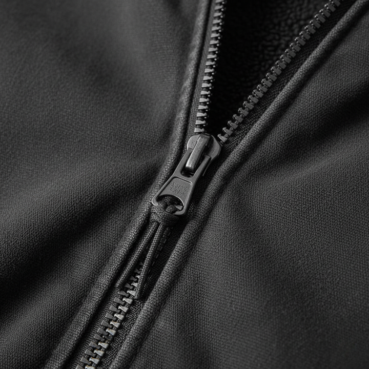 Men's Lined Bomber Jacket in Mixed Fabric with Full Zip